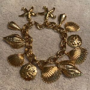 Gold Seashell Charm Bracelet